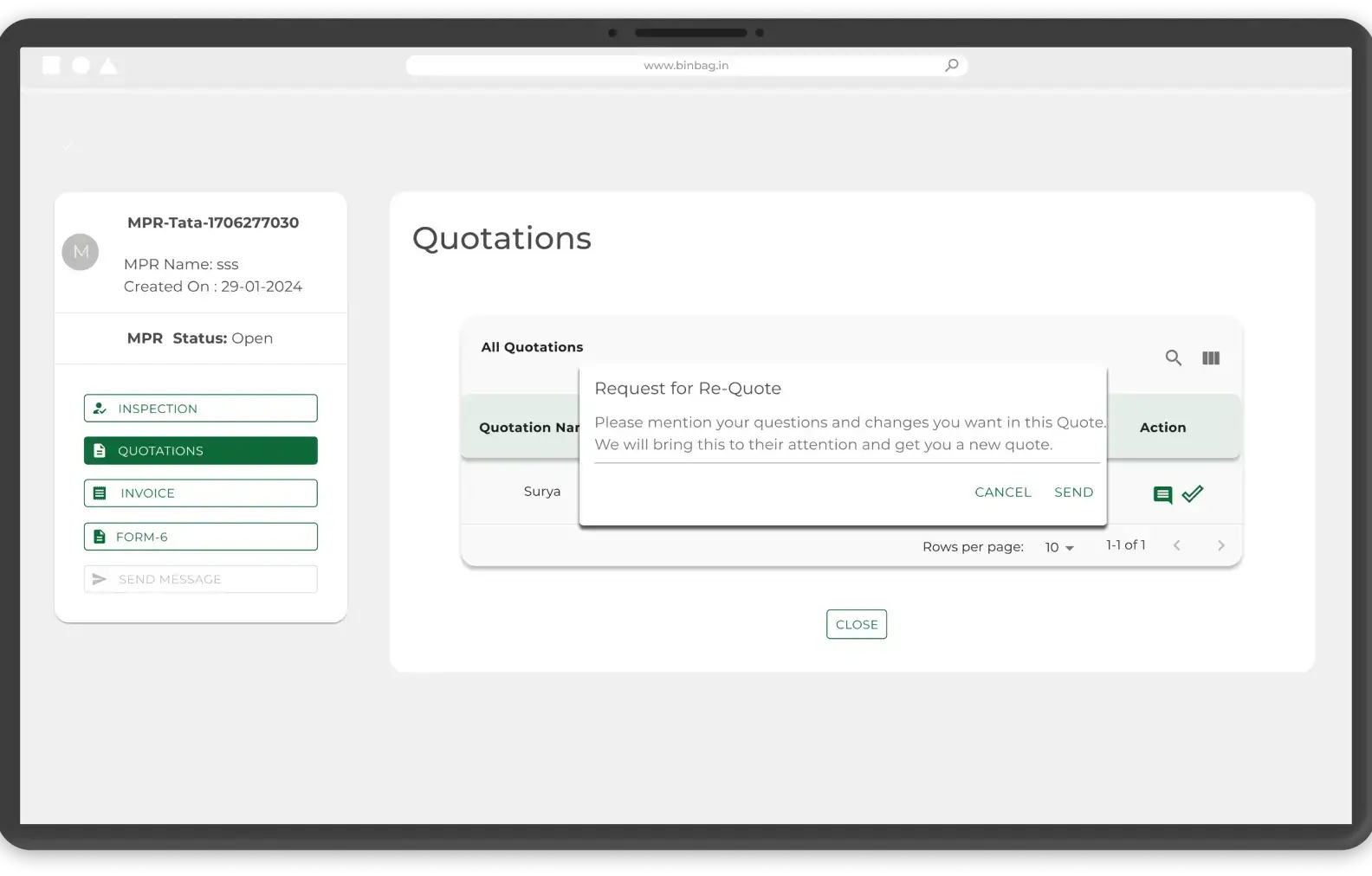 CRM screenshots